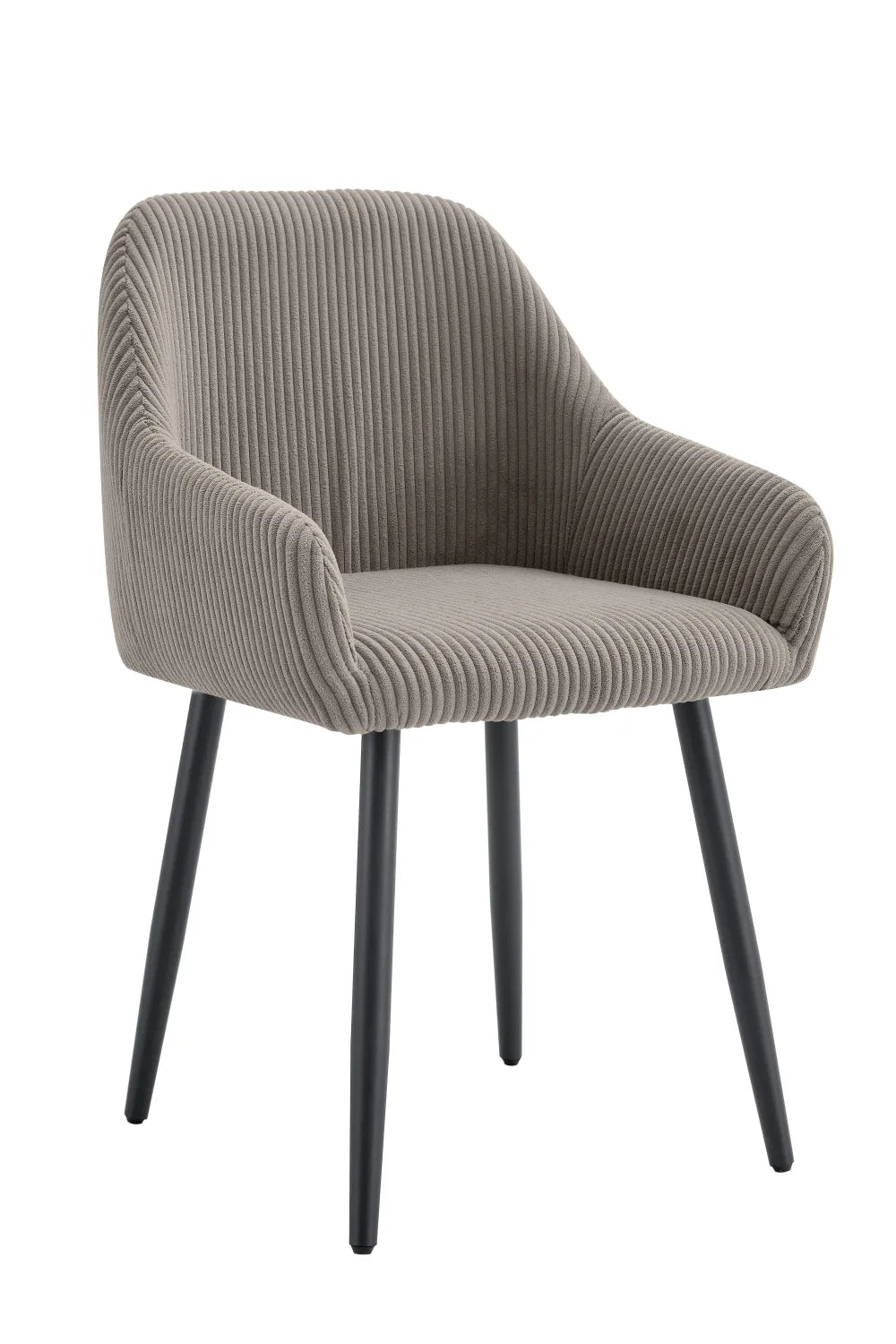 Chaise PEACH PIED METAL NOIR COTELE ECRU, BEIGE, MOKA et GRIS