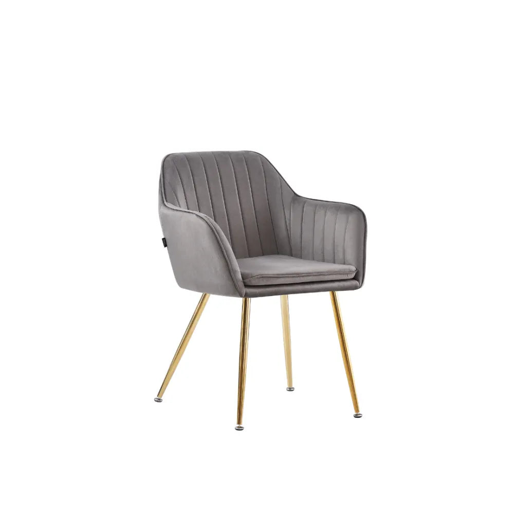 Chaise CANVAS pied GOLD assise en velours BEIGE, TAUPE, ANTHRACITE et GRIS