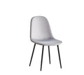 Chaise SCANDINAVE pied NOIR velours GRIS