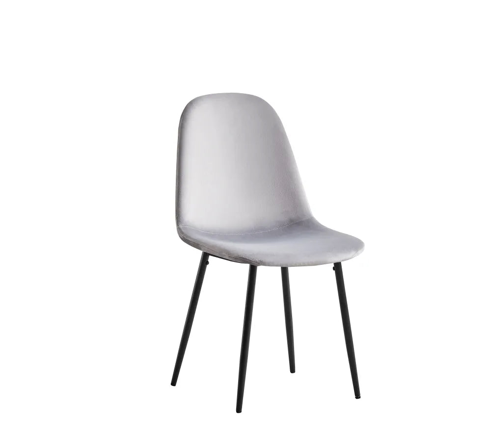 Chaise SCANDINAVE pied NOIR velours GRIS