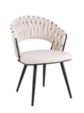 Chaise CAROLINA PIED METAL NOIR VELOURS BEIGE, TAUPE, ANTHRACITE ET LIGHT GRIS