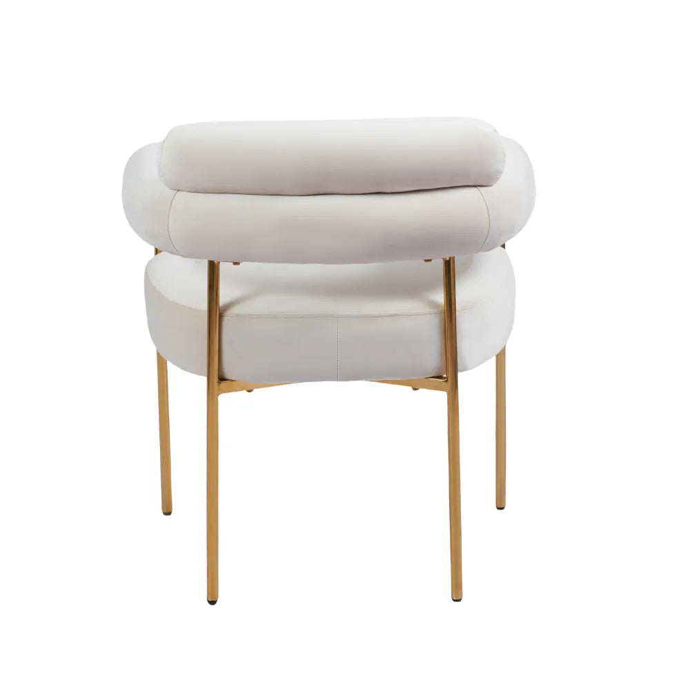 Chaise BULLE pied GOLD velours BEIGE