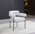 Chaise BULLE pied METAL NOIR serge GRIS et velours BEIGE