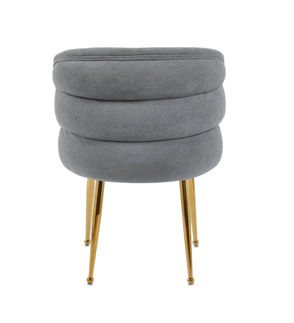 Chaise SACHA pied GOLD tissus effet LIN ECRU, MOKA, GRIS, ANTHRACITE