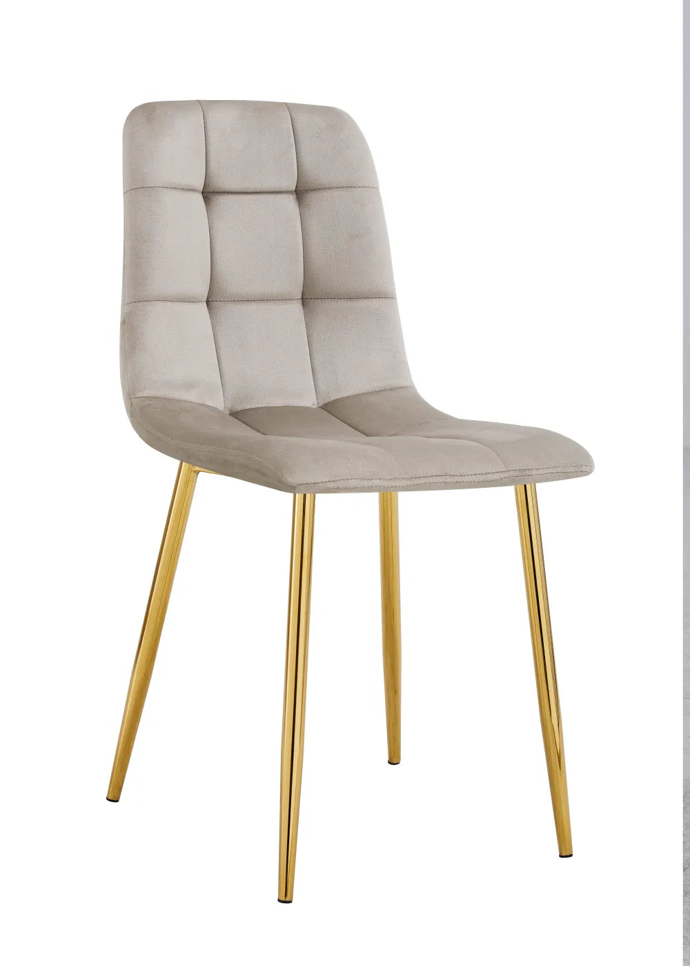 Chaise ELISA pied GOLD velours BEIGE, TAUPE, GRIS, ANTHRACITE et NOIR