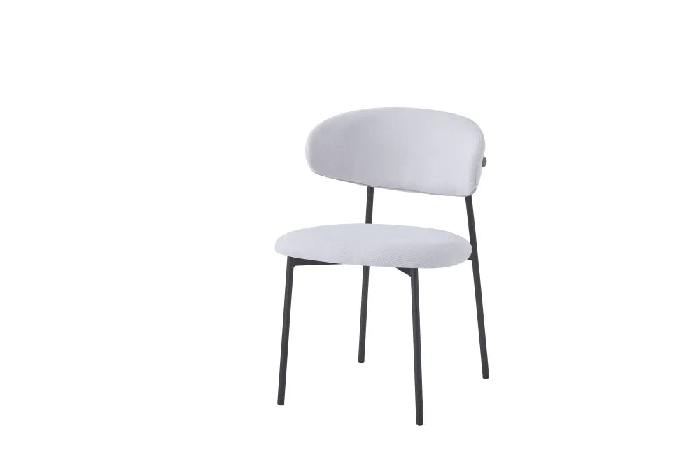 Chaise LULU pied métal noir serge GRIS, BEIGE, MOKA, ANTHRACITE