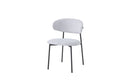 Chaise LULU pied métal noir serge GRIS, BEIGE, MOKA, ANTHRACITE