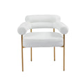 Chaise BULLE pied gold doudou BLANC