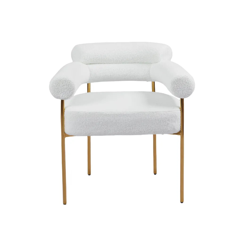 Chaise BULLE pied gold doudou BLANC