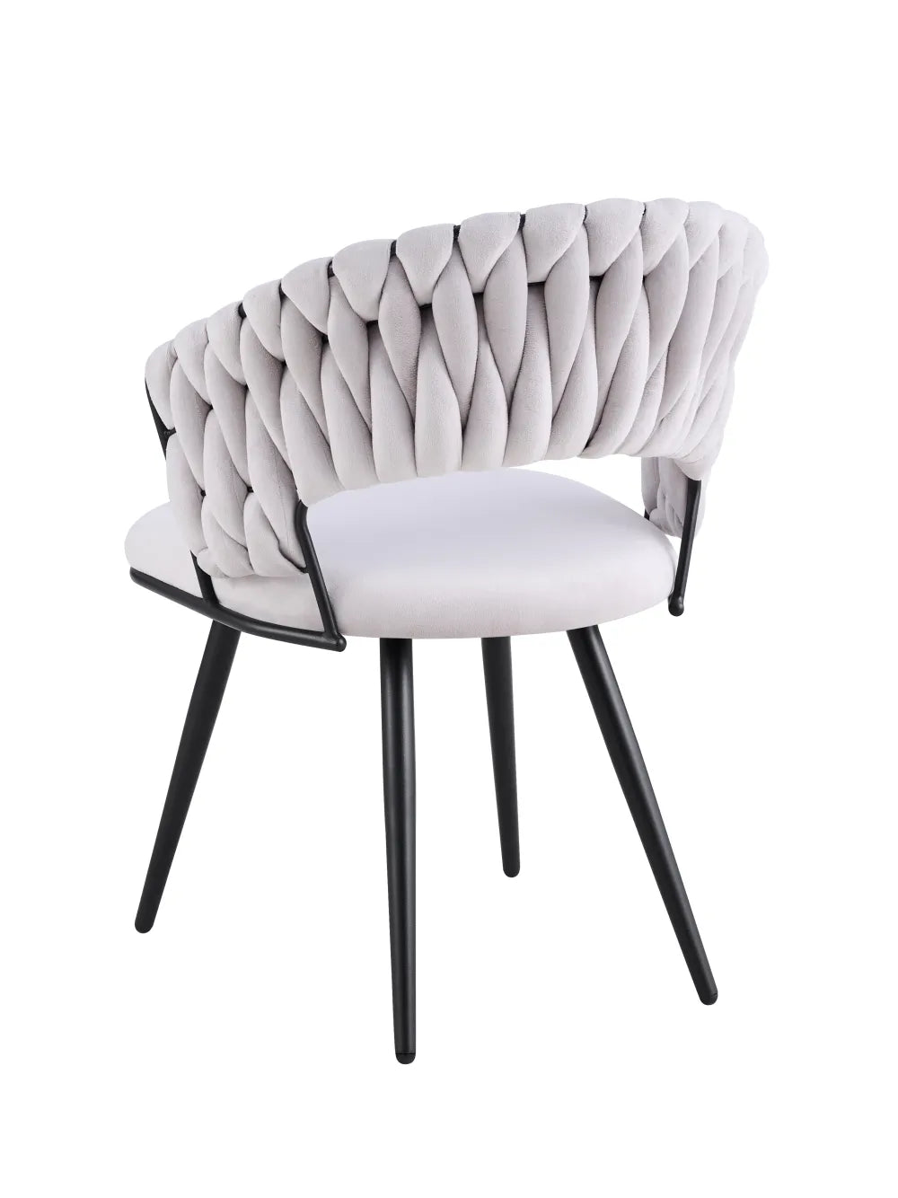 Chaise CAROLINA PIED METAL NOIR VELOURS BEIGE, TAUPE, ANTHRACITE ET LIGHT GRIS