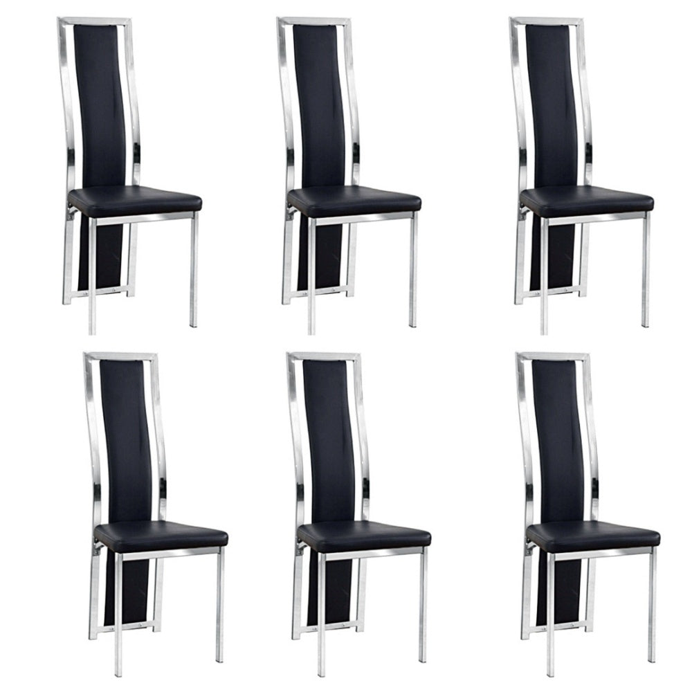 Lot de chaises Dana simili cuir contour chromé