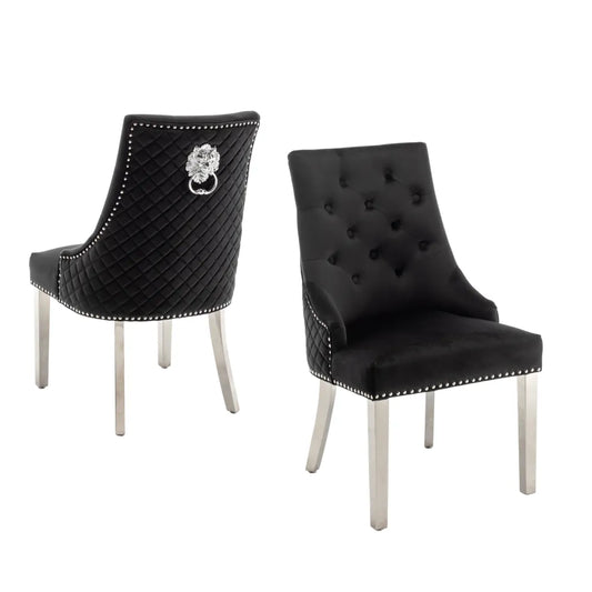 Chaise LION MATELASSEE CHROME NOIR, BEIGE, ANTHRACITE, MOKA, GRIS