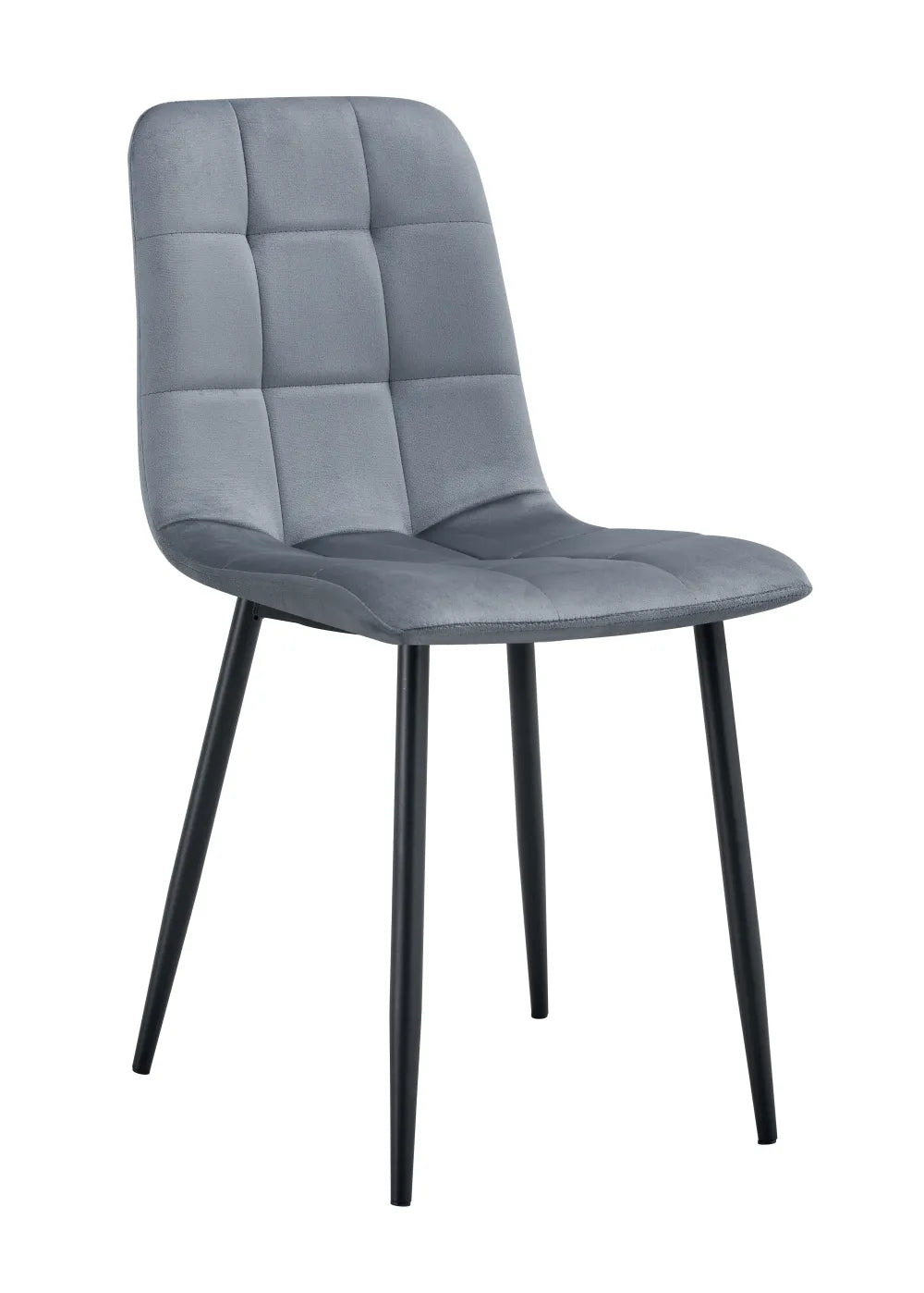 Chaise ELISA pied métal NOIR velours BEIGE, TAUPE, GRIS, ANTHRACITE et NOIR