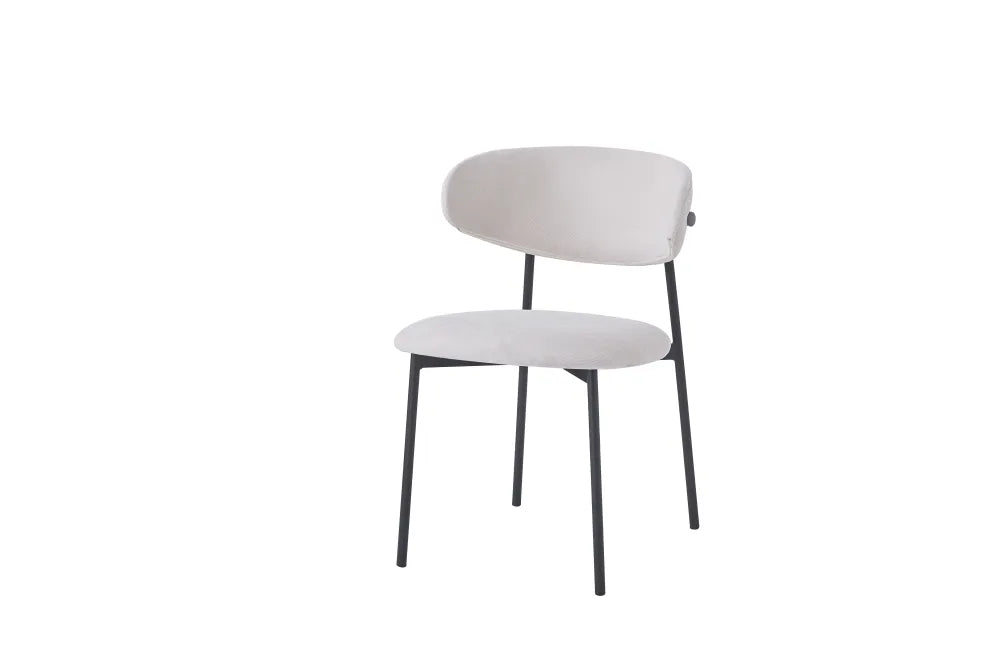 Chaise LULU pied métal noir serge GRIS, BEIGE, MOKA, ANTHRACITE