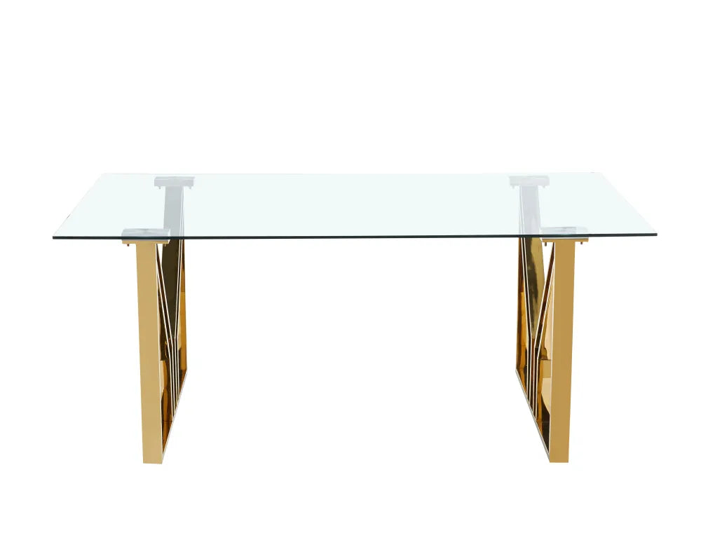 Table à manger IGREC GOLD PLATEAU TRANSPARENT 180x90x75cm