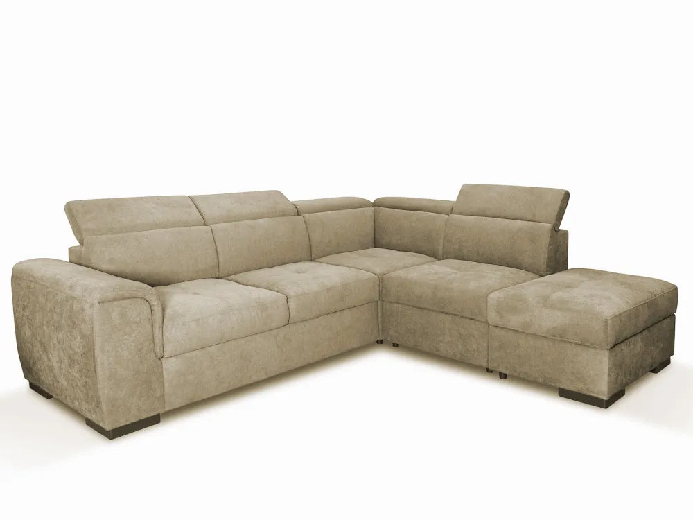 Canapé CAPRI convertible angle reversible anthracite et beige  264x255cm