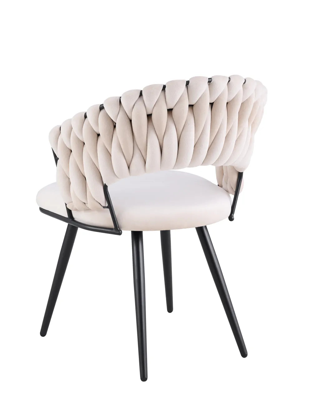 Chaise CAROLINA PIED METAL NOIR VELOURS BEIGE, TAUPE, ANTHRACITE ET LIGHT GRIS
