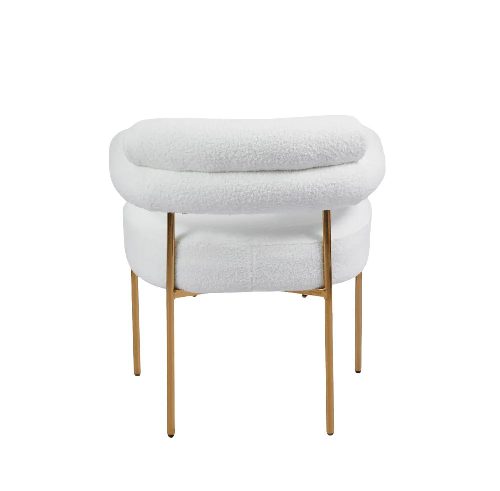 Chaise BULLE pied gold doudou BLANC
