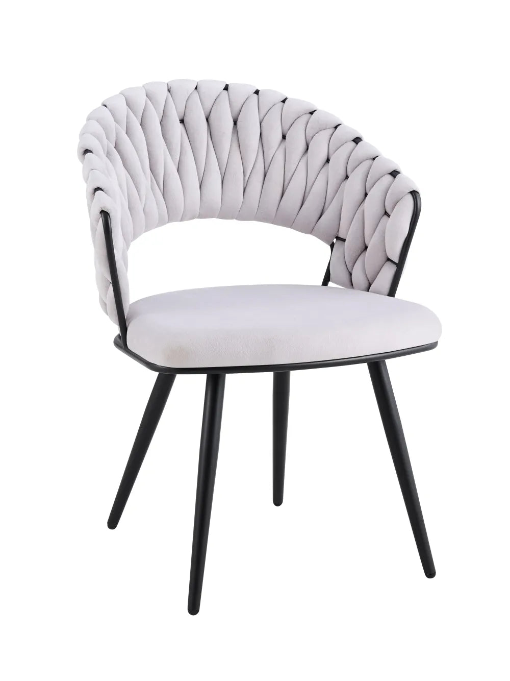 Chaise CAROLINA PIED METAL NOIR VELOURS BEIGE, TAUPE, ANTHRACITE ET LIGHT GRIS