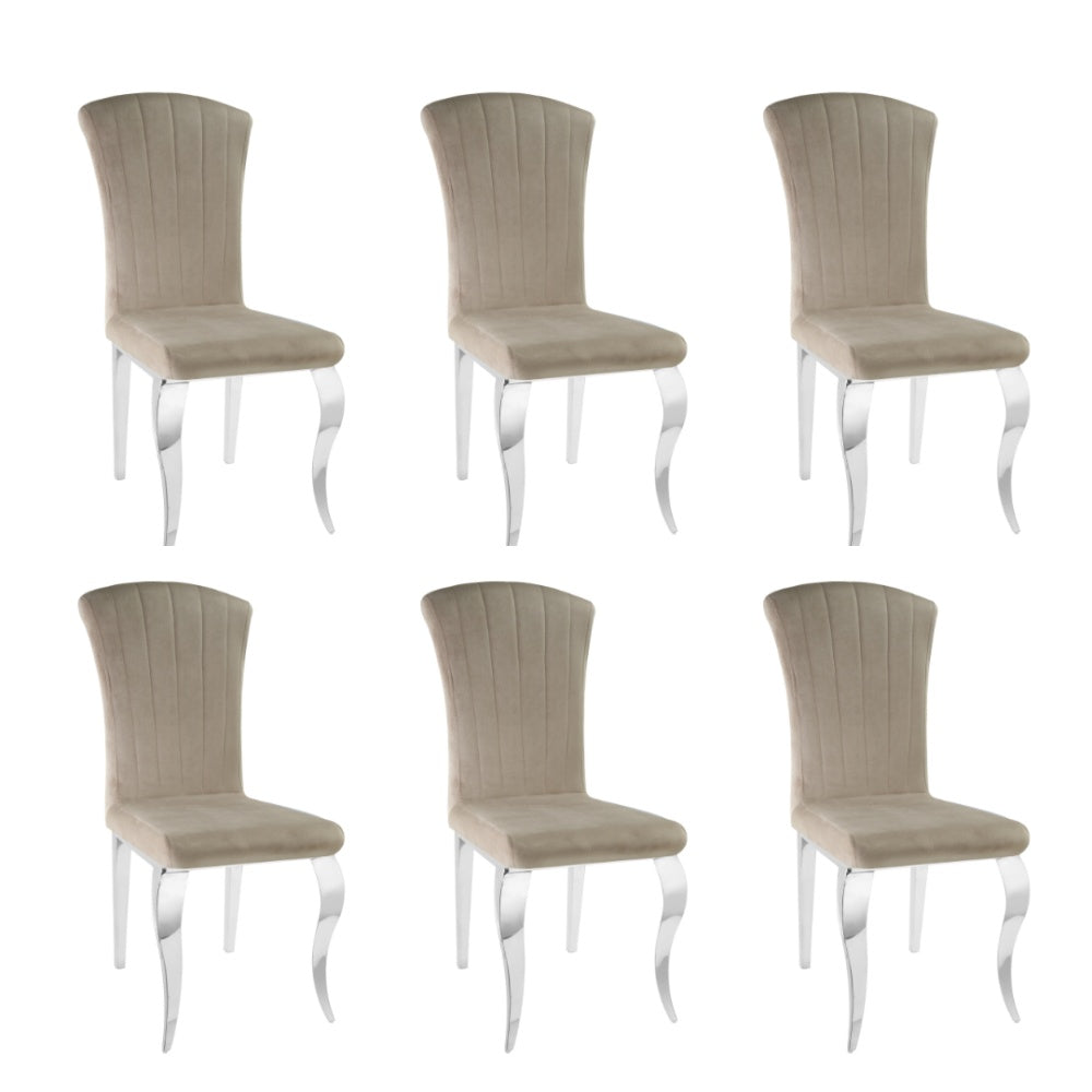 Lot de Chaises baroque LOUIS Chrome Velours