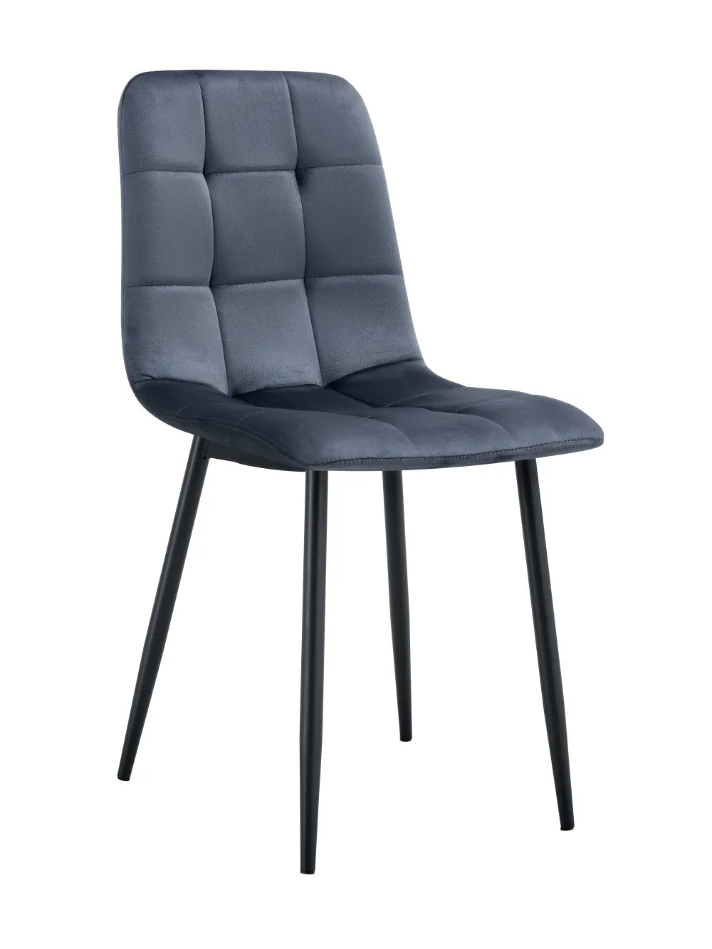 Chaise ELISA pied métal NOIR velours BEIGE, TAUPE, GRIS, ANTHRACITE et NOIR