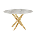 Table repas JESSICA GOLD marbre GREIGE 120x75cm