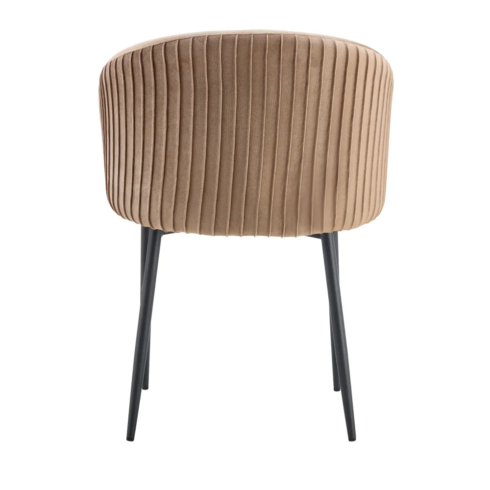 Chaise CARLITA PIED METAL NOIR velours BEIGE, TAUPE, MOKA, GRIS et NOIR