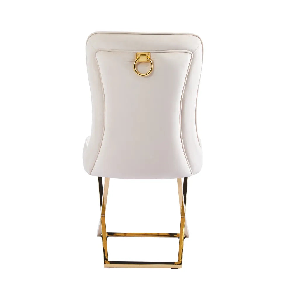 Chaise JOSEPHINE pied GOLD assise BEIGE et NOIR