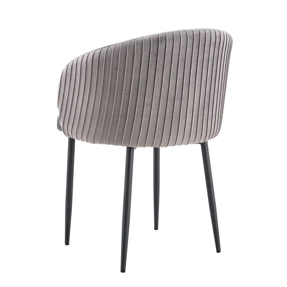 Chaise CARLITA PIED METAL NOIR velours BEIGE, TAUPE, MOKA, GRIS et NOIR