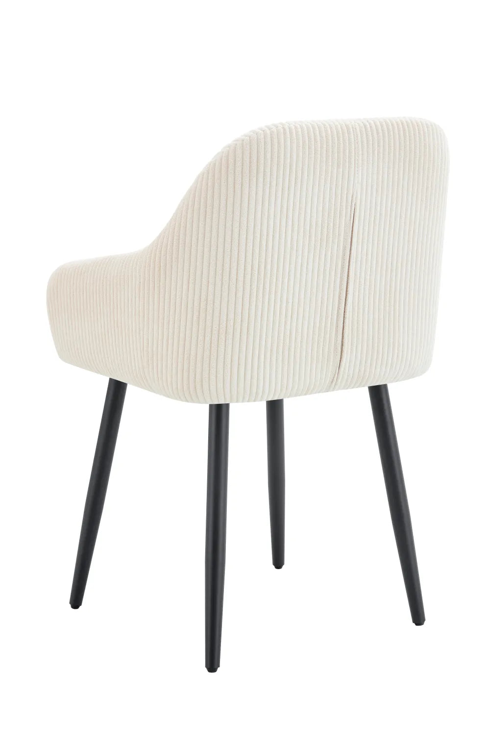 Chaise PEACH PIED METAL NOIR COTELE ECRU, BEIGE, MOKA et GRIS
