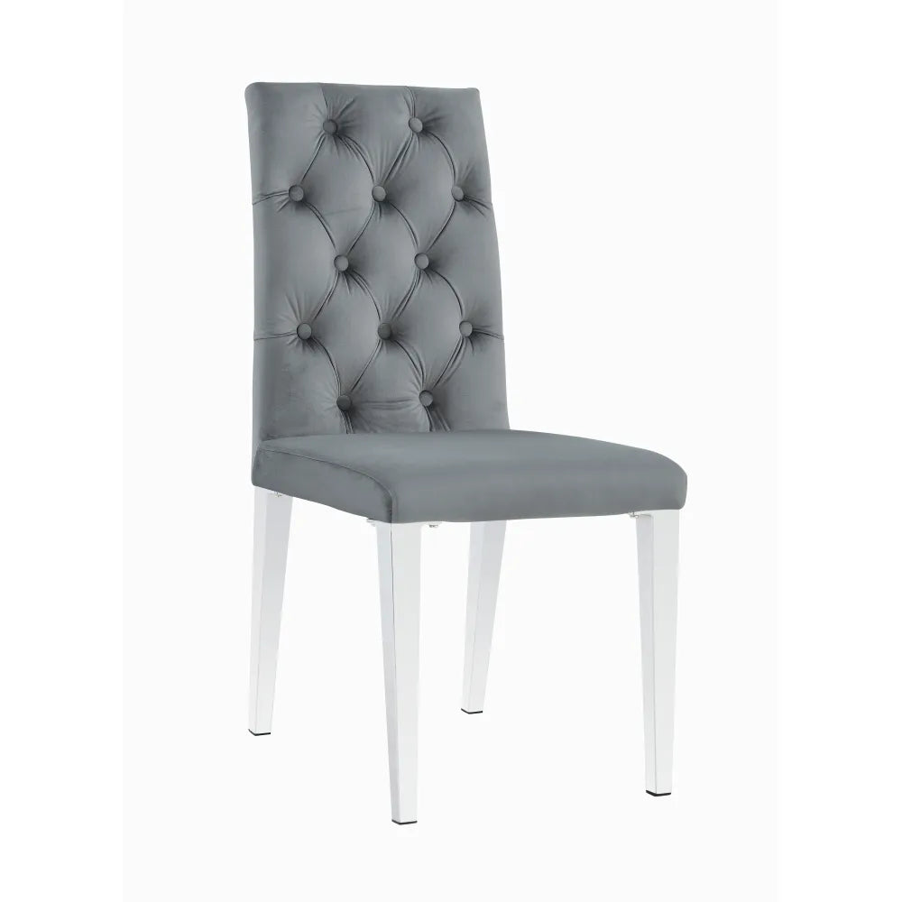 Chaise NEW NEVADA CAPITONNEE pied CHROME assise ECRU, ANTHRACITE, MOKA