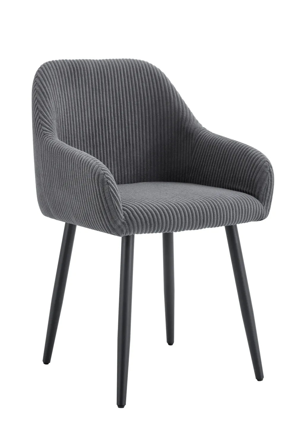 Chaise PEACH PIED METAL NOIR COTELE ECRU, BEIGE, MOKA et GRIS