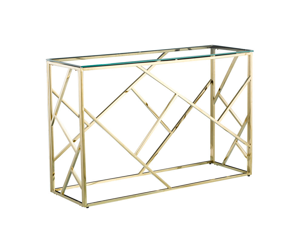 Console GEOMAG Gold Verre 120x40x78 cm #couleur_transparent