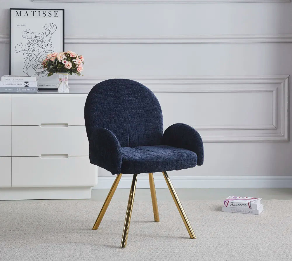 Chaise MIMI pied GOLD velours BLEU, VERT SAPIN, ANTHRACITE, MOKA et ECRU