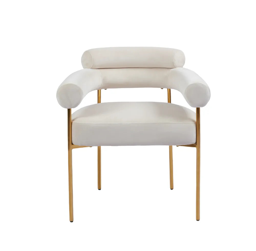 Chaise BULLE pied GOLD velours BEIGE