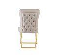 Chaise GABRIELLE GOLD velours BEIGE, TAUPE, ANTHRACITE et NOIR
