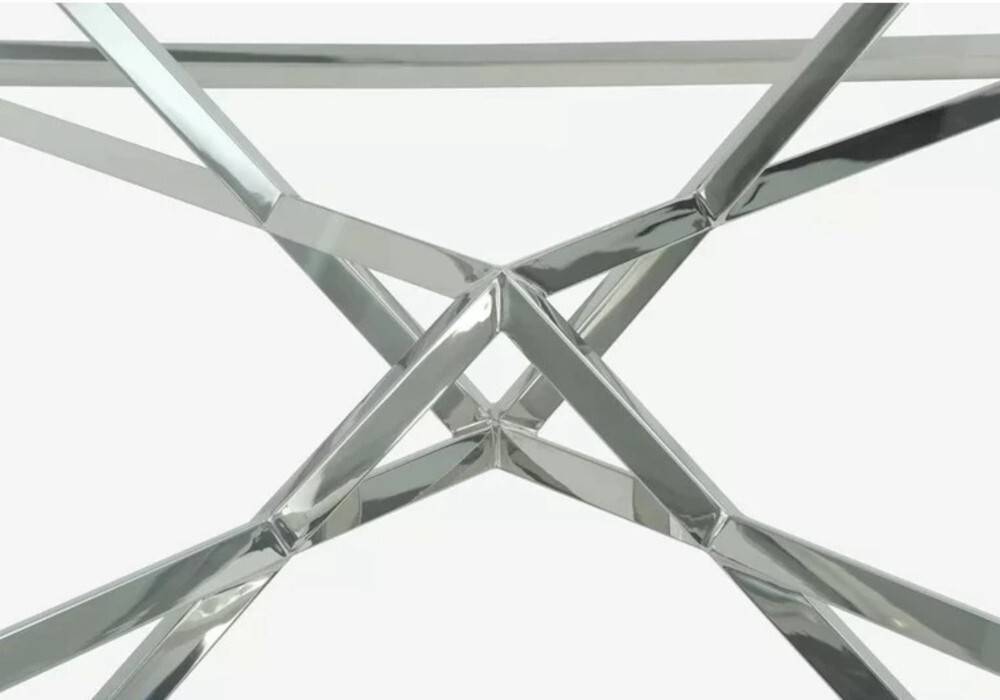 Console PYRAMID en verre Transparent 120x40x78 cm #couleur_chrome