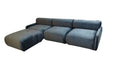 Canapé OSLO VELOURS ANTHRACITE ET BEIGE
