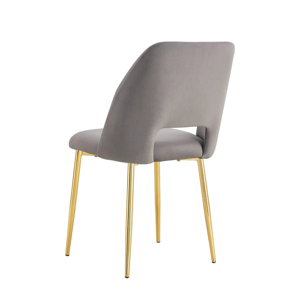 Chaise AVA GOLD velours TAUPE, GRIS ET BEIGE