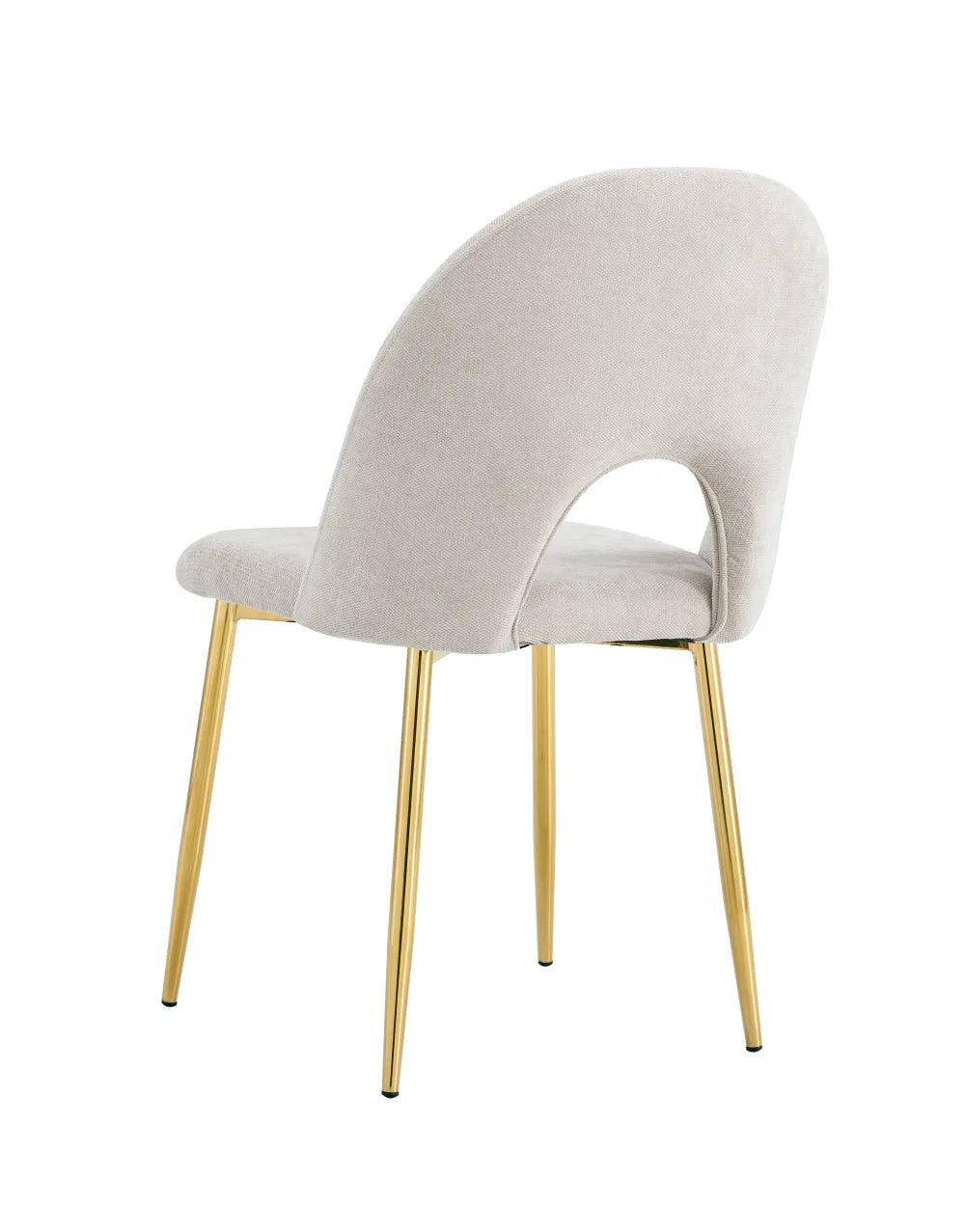 Chaise TEDDY chenille MOKA pied GOLD