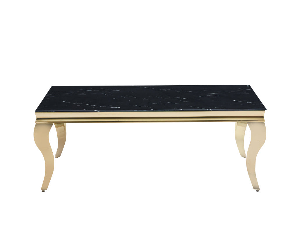 Table basse BAROQUE Gold  120x60x45 cm #couleur_marbré-noir