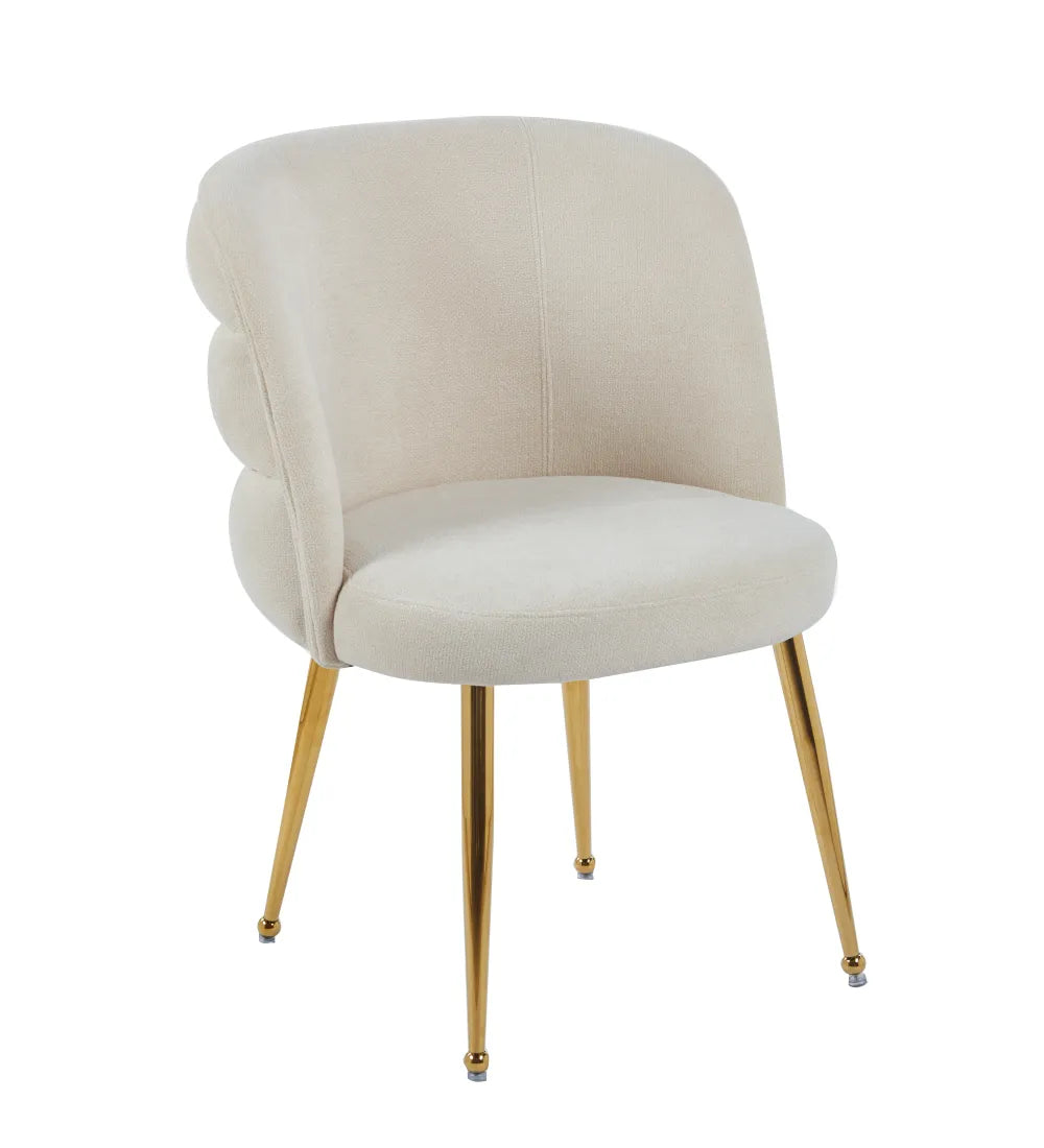 Chaise SACHA pied GOLD tissus effet LIN ECRU, MOKA, GRIS, ANTHRACITE
