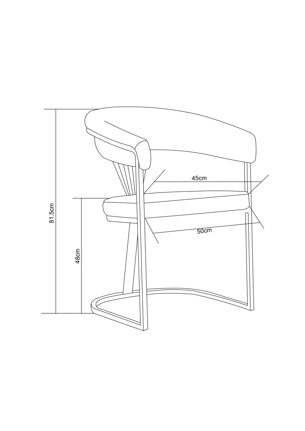 Chaise BRITTANY métal NOIR velours GRIS