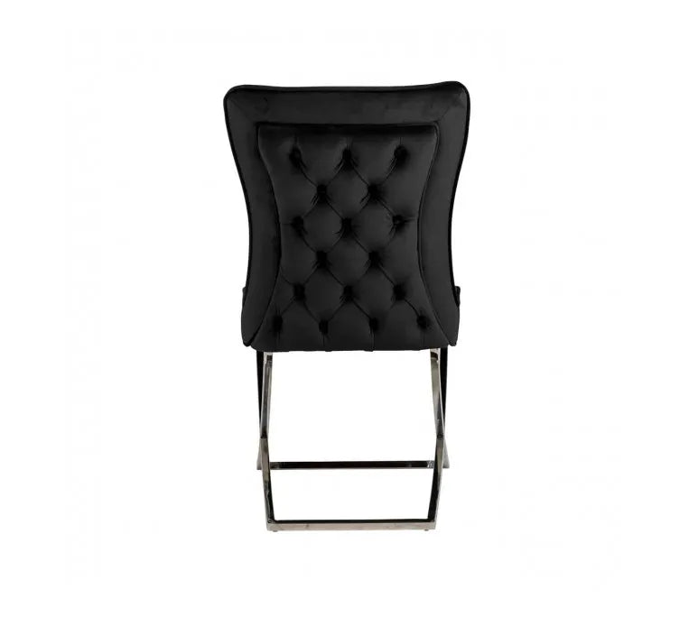 Chaise GABRIELLE pied CHROME velours BEIGE, TAUPE, ANTHRACITE, NOIR