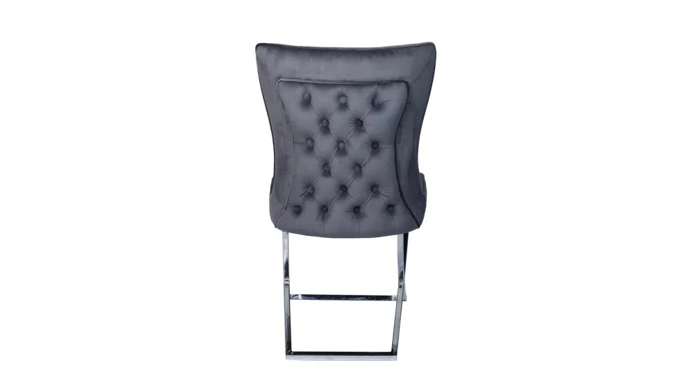 Chaise GABRIELLE pied CHROME velours BEIGE, TAUPE, ANTHRACITE, NOIR
