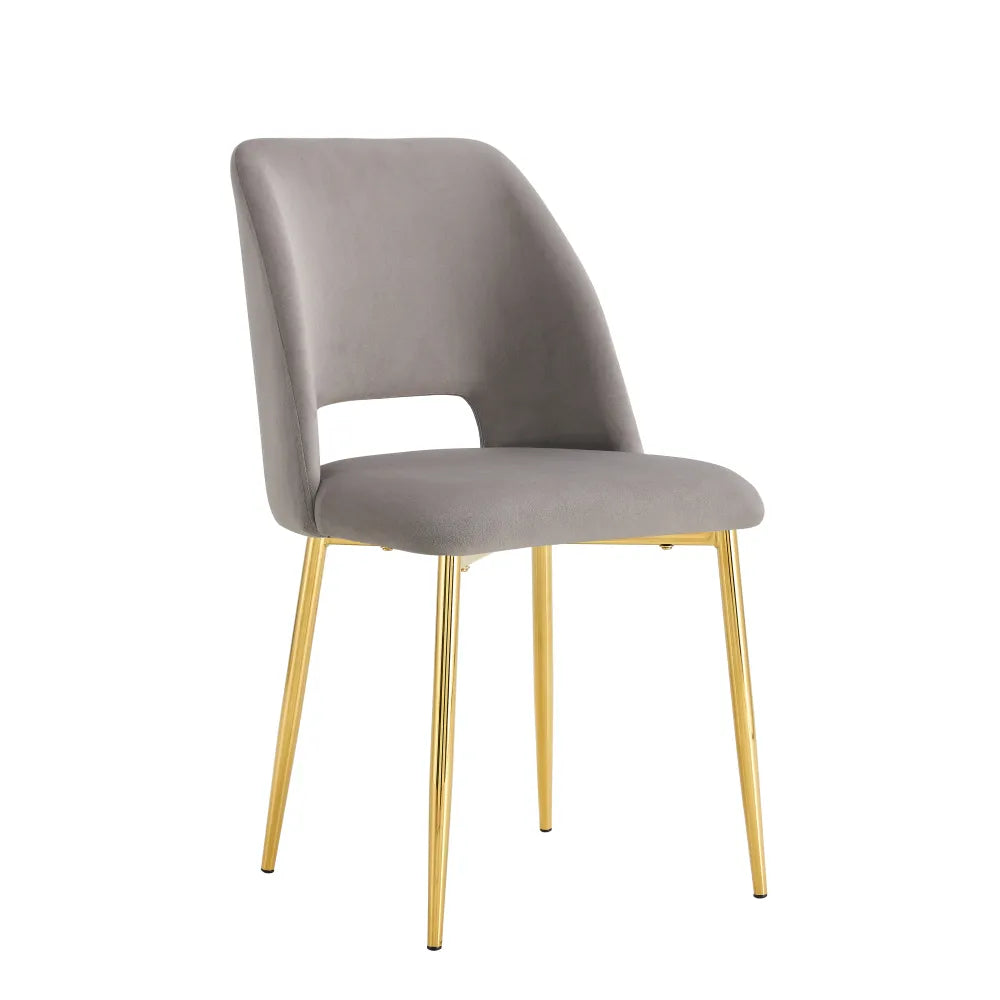 Chaise AVA GOLD velours TAUPE, GRIS ET BEIGE