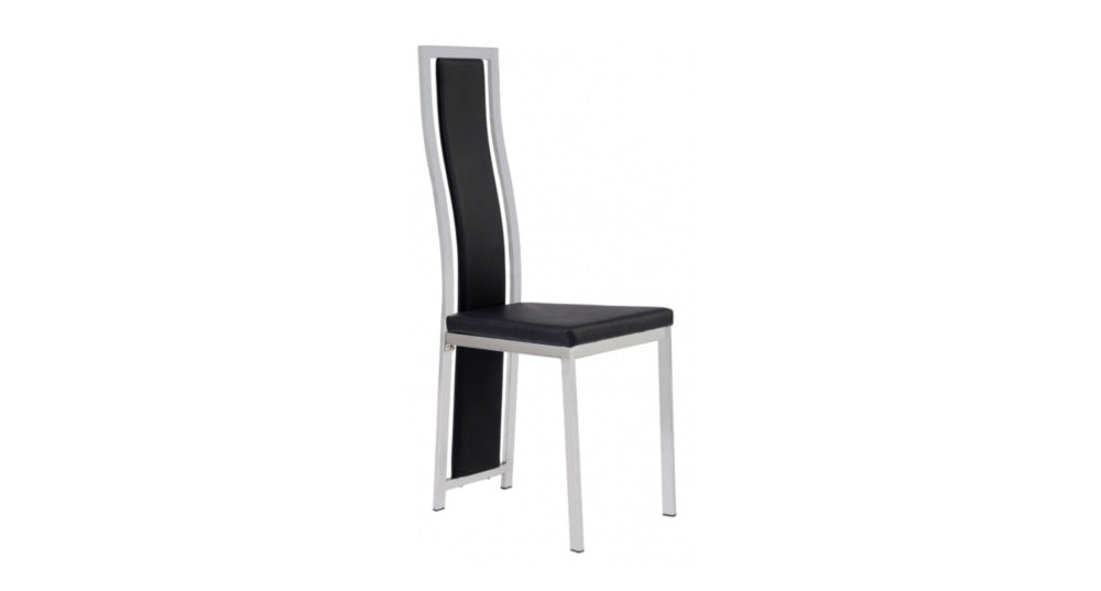 Lot de 6 chaises Dana simili cuir contour chromé #couleur_noir