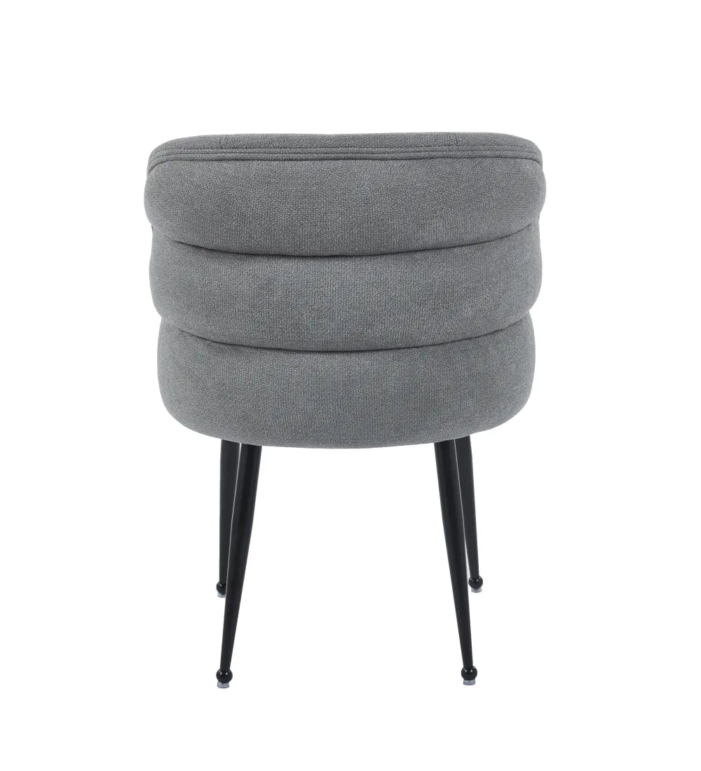 Chaise SACHA pied noir tissus effet LIN  ECRU, MOKA, GRIS, ANTHRACITE