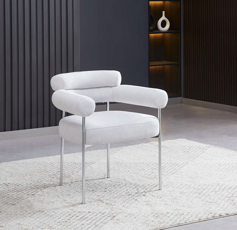 Chaise BULLE pied CHROME SERGE GRIS