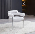 Chaise BULLE pied CHROME SERGE GRIS